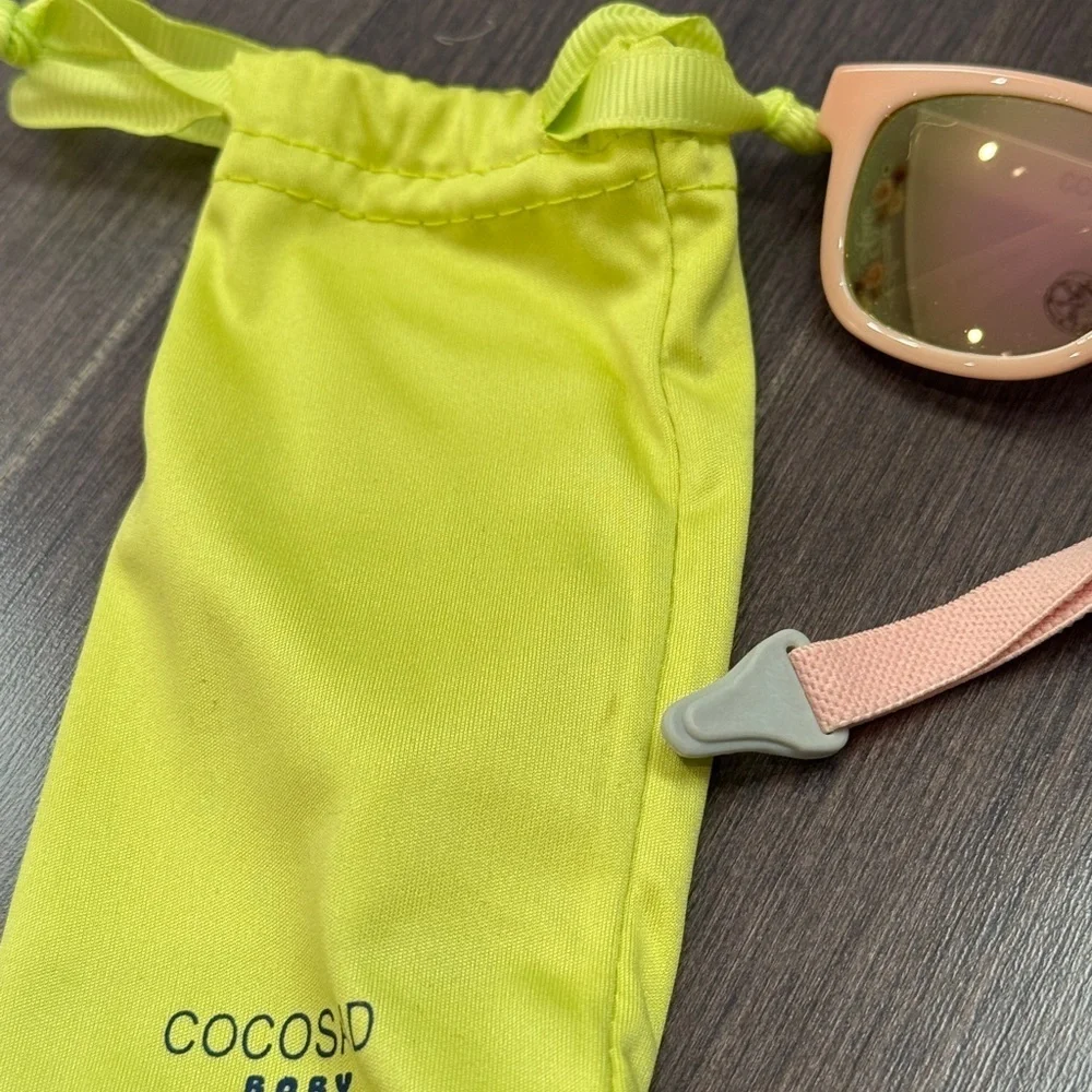 Coco Baby Pink Sunglasses with Strap for Infant Baby Young Toddler